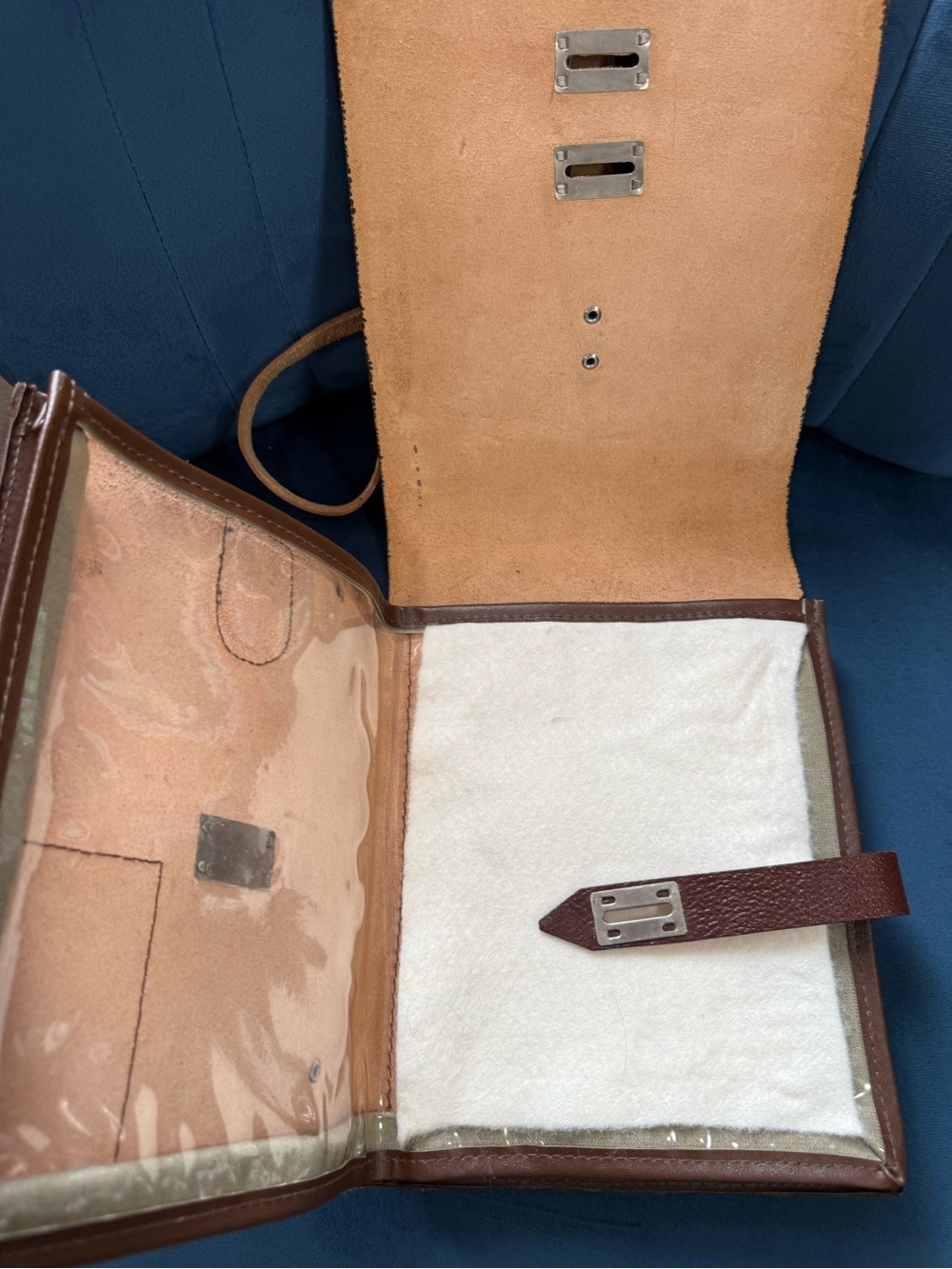 Vintage USSR Soviet Officer Planshet Leather Map Case Document Bag - Picture 3 of 9